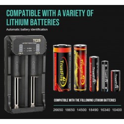 Cargador de 2 Baterías de Litio con Usb Trustfire TC2S